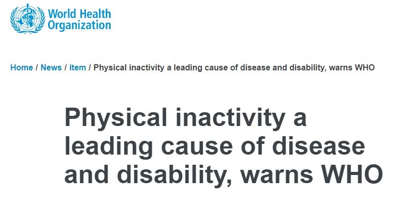 WHO warns against inactive and sedentary lifestyle